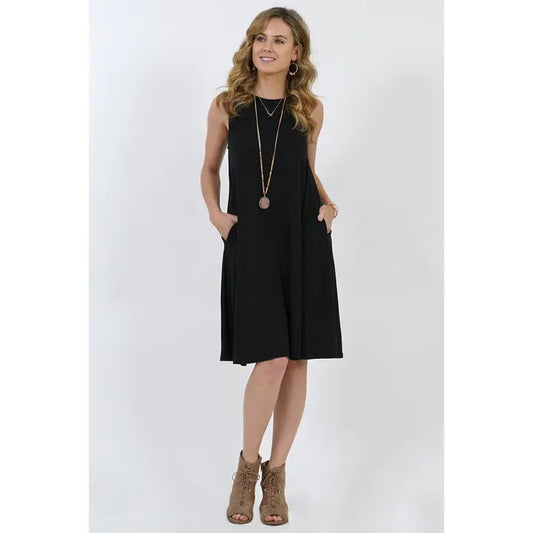 Sleeveless Side-Pocket Dress