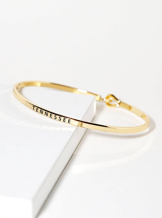 Tennessee Engraved Inspirational Bangle Bracelet