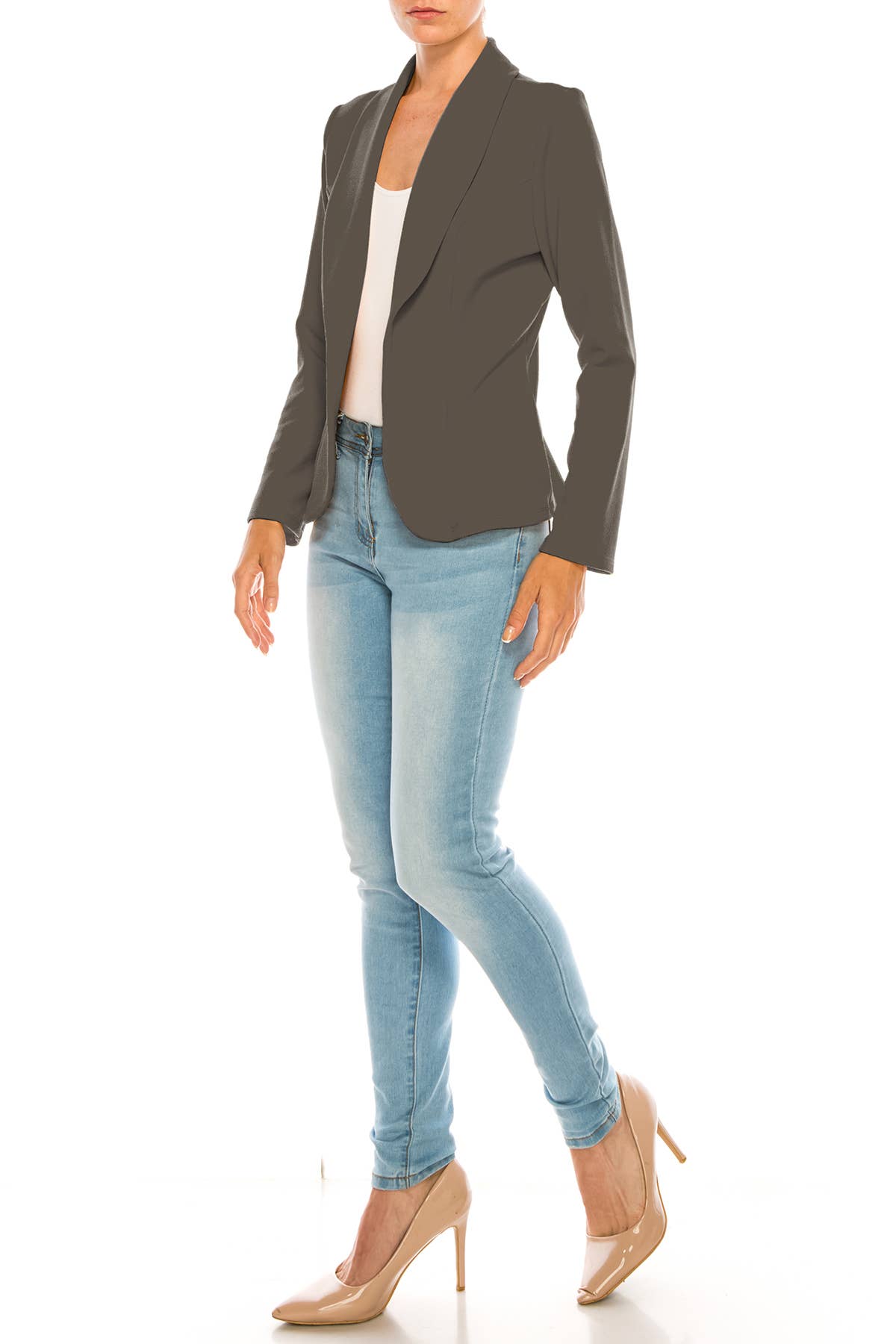 Women's Casual Office Work Long Sleeve Open Front Blazer