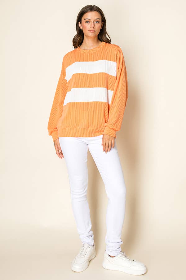 Ribbed ColorBlock Gameday Sweater