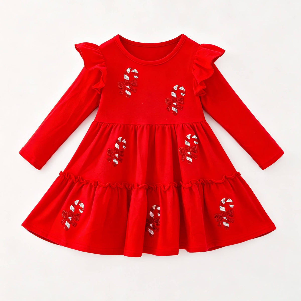 Candy Cane Sequin Girls Dress
