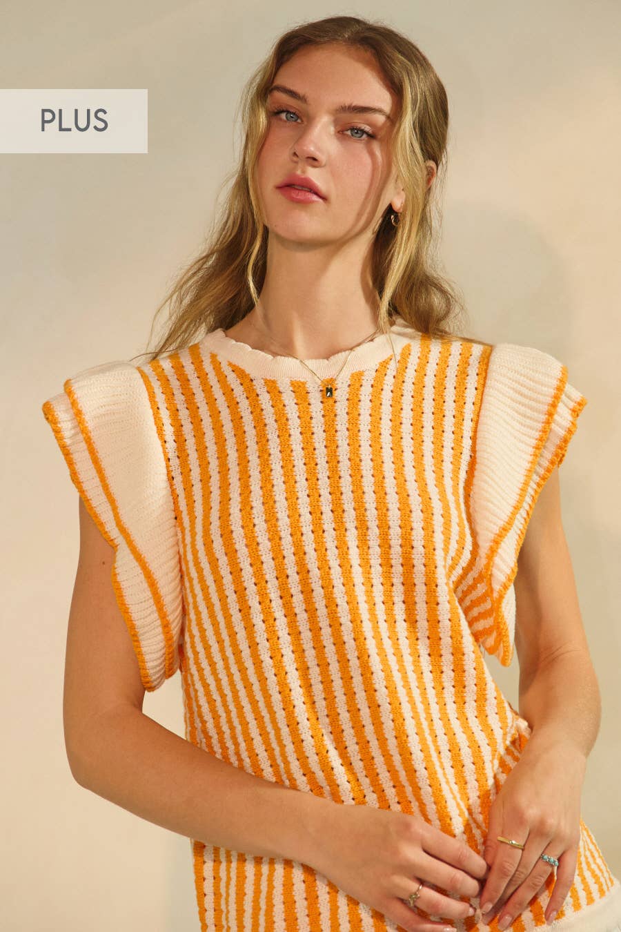 Plus Textured Sleeveless Knit Top