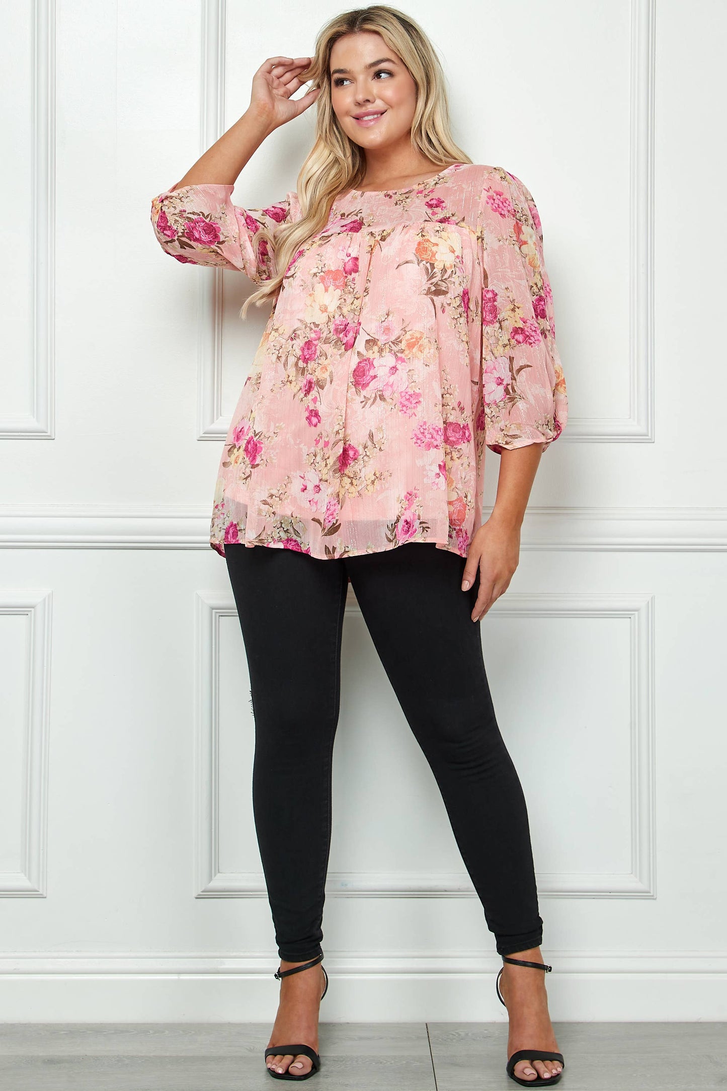 PLUS SIZE FRONT AND BACK YOKE BLOUSE