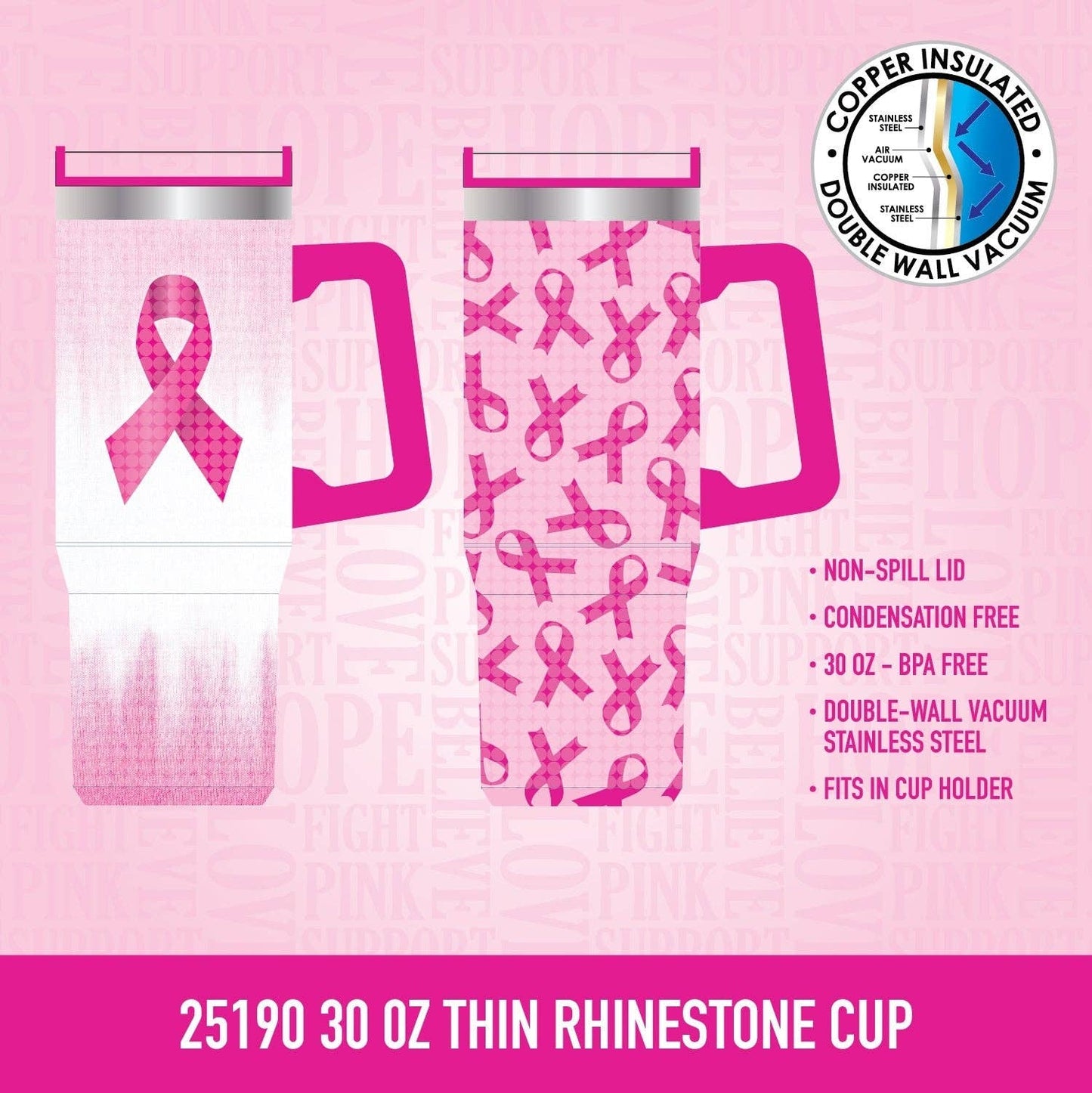 Insulated Cup 30 oz Rhinestone Tumbler