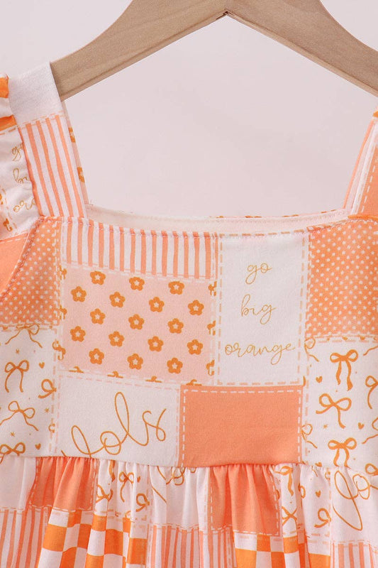 Orange Tennessee patchwork dress