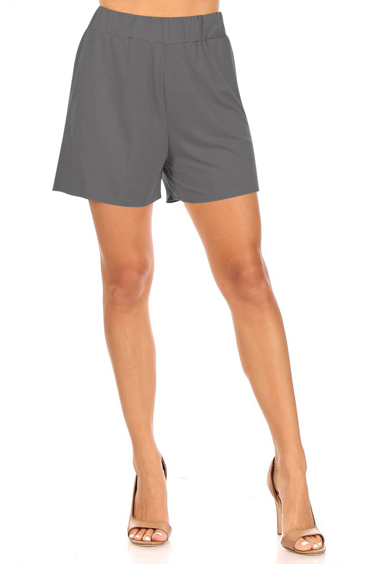 Solid High Waist Basic Bottom Shorts