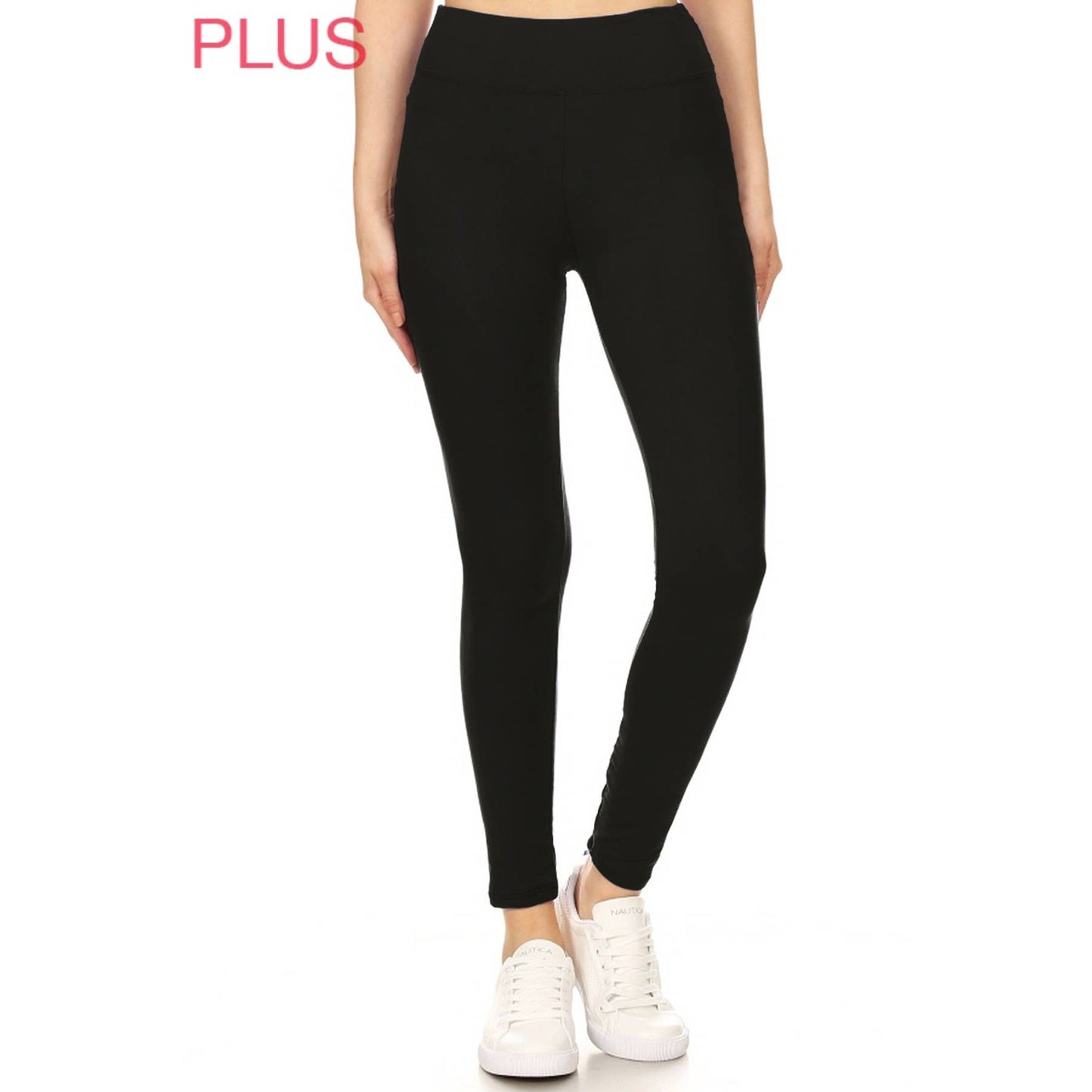 Plus Size 3" Yoga Band Buttery Soft Solid Leggings