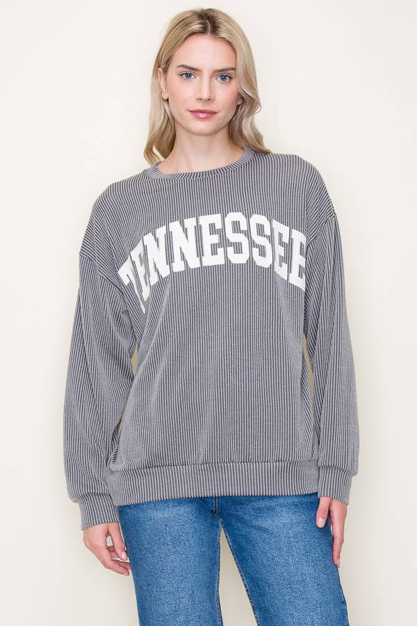 "TENNESSEE" RIBBED GRAPHIC L/S SWEATSHIRT