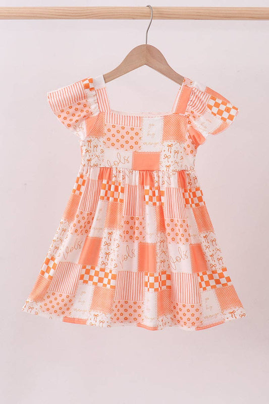 Orange Tennessee patchwork dress