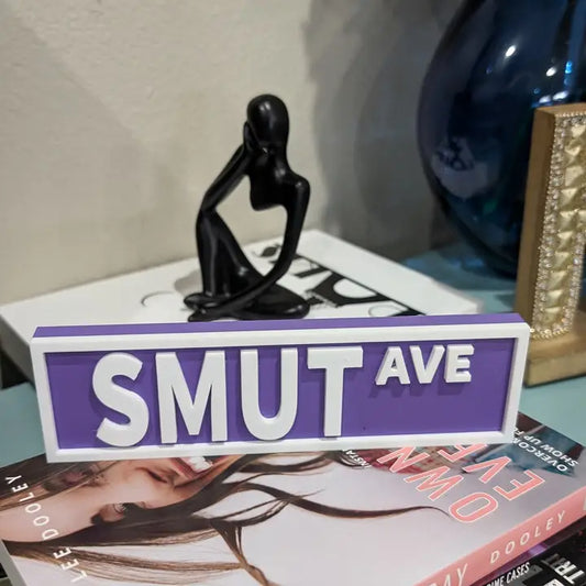 "Smut Ave" Bookshelf Sign