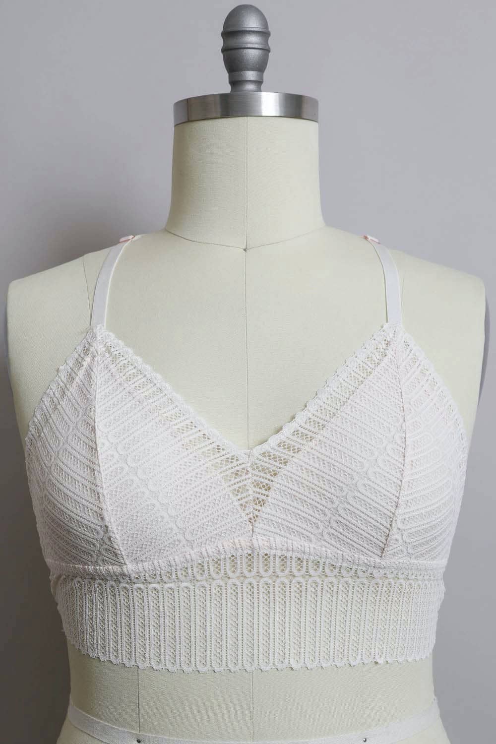 Plus Size Ribbed Lace Boho Racerback Bralette