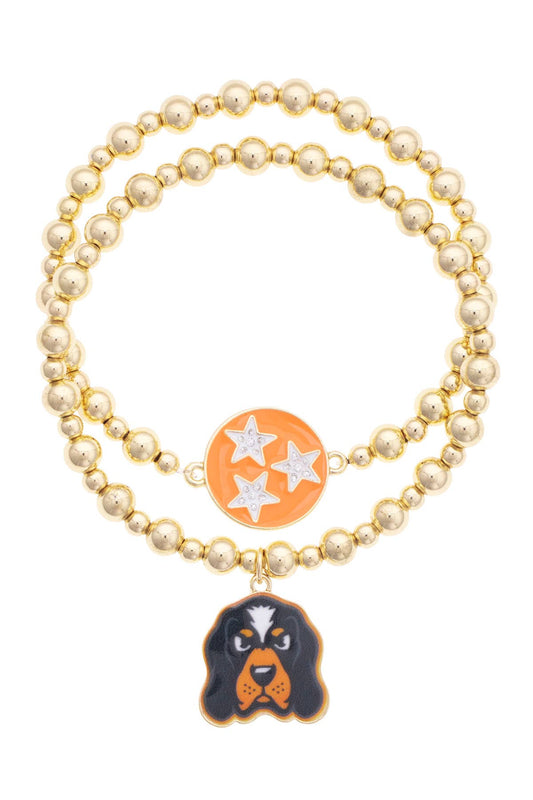 Tennessee Vols Ball Bead BraceletSet of 2