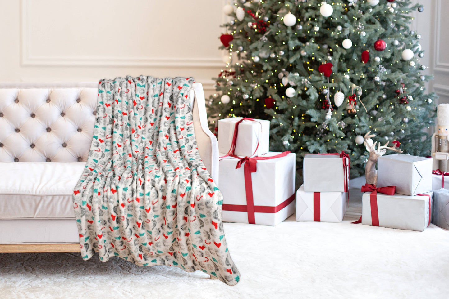 Christmas Flannel Fleece Plush Throw Blanket