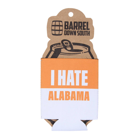Orange/White I Hate Alabama Can Cooler