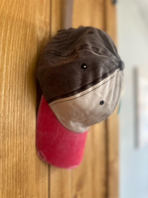 Distressed Coral/Tan Hat