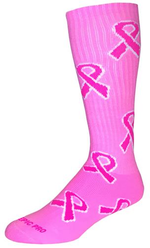 Breast Cancer Awareness Pink Ribbon Kneehigh Socks