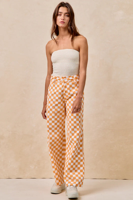 GAMEDAY THEME PLAID PRINTED PANTS