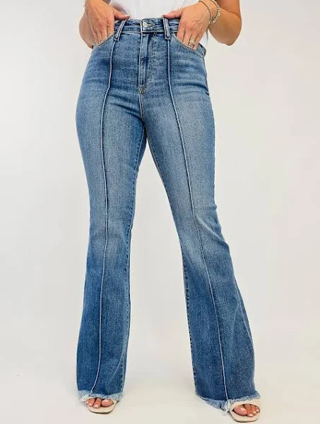 JUDY BLUE HW Pintuck Flare